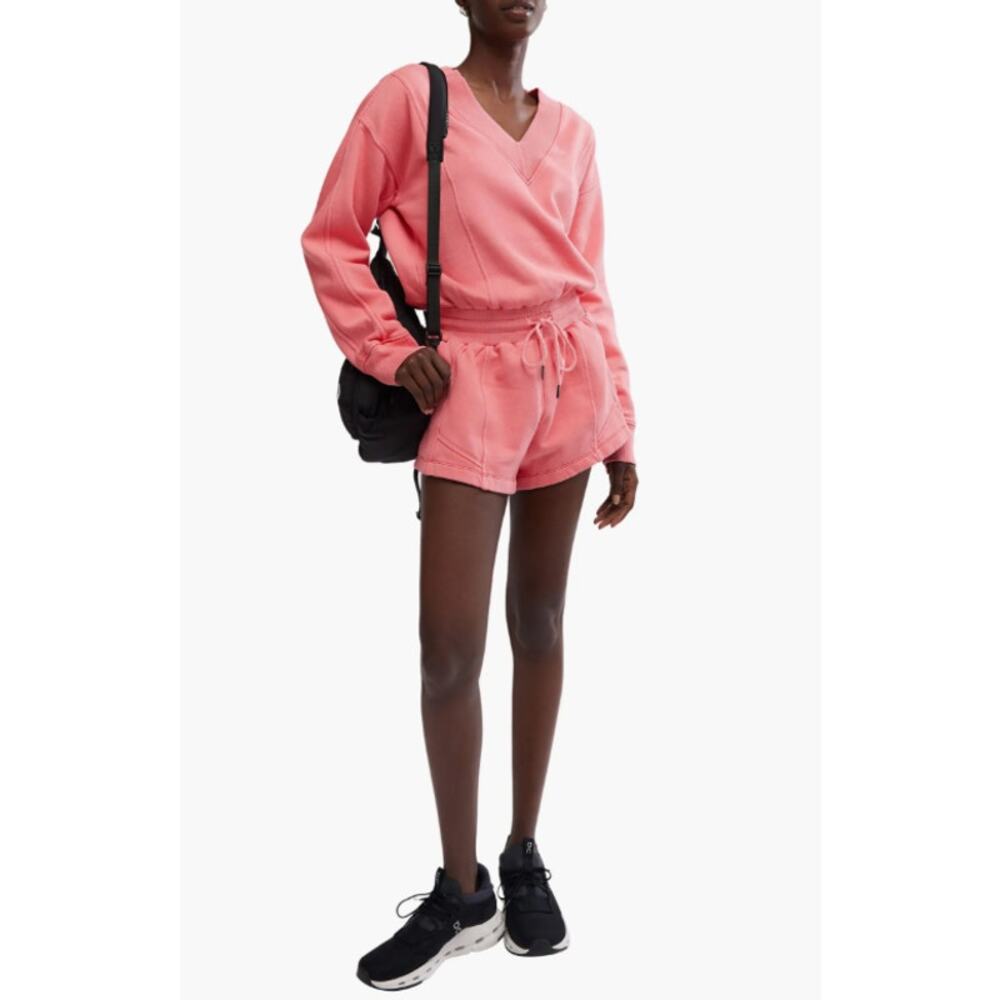 Free People FP Movement Intercept Romper Size L NWT, Hibiscus